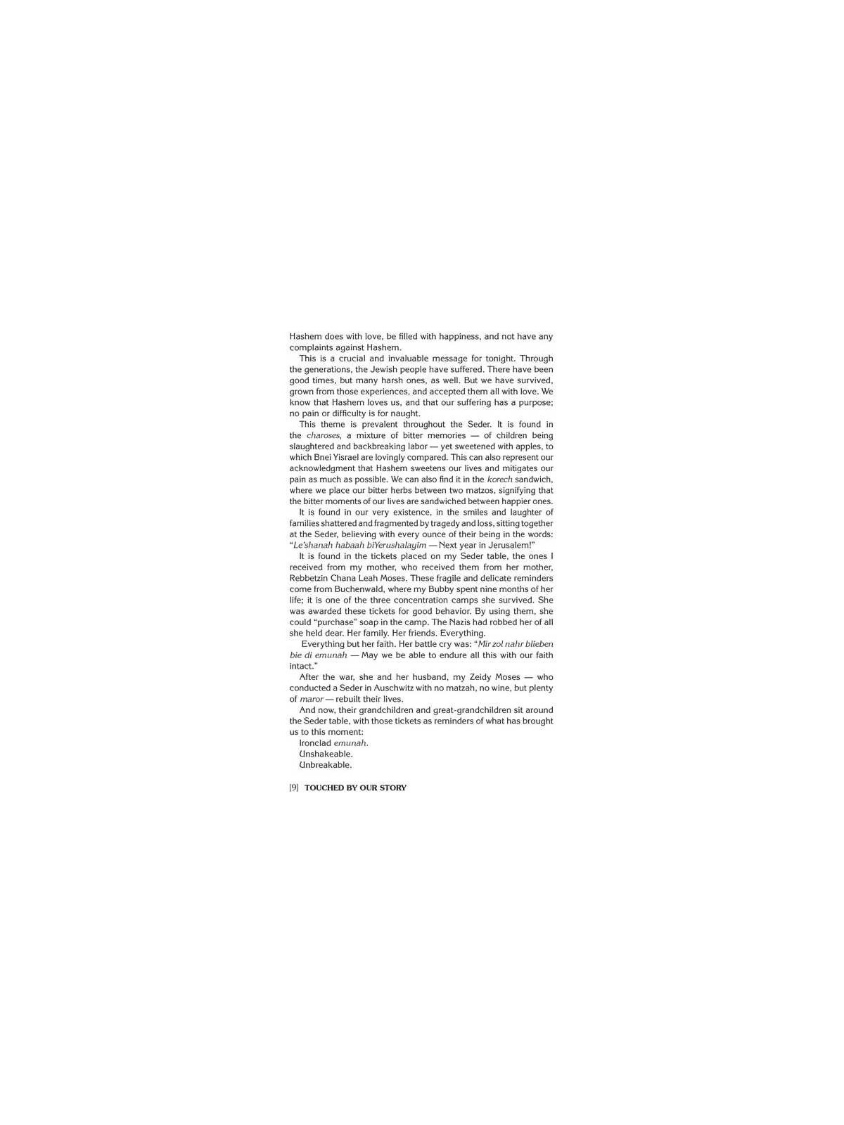 Haggadah Touched by Our Story | Passover | Judaica